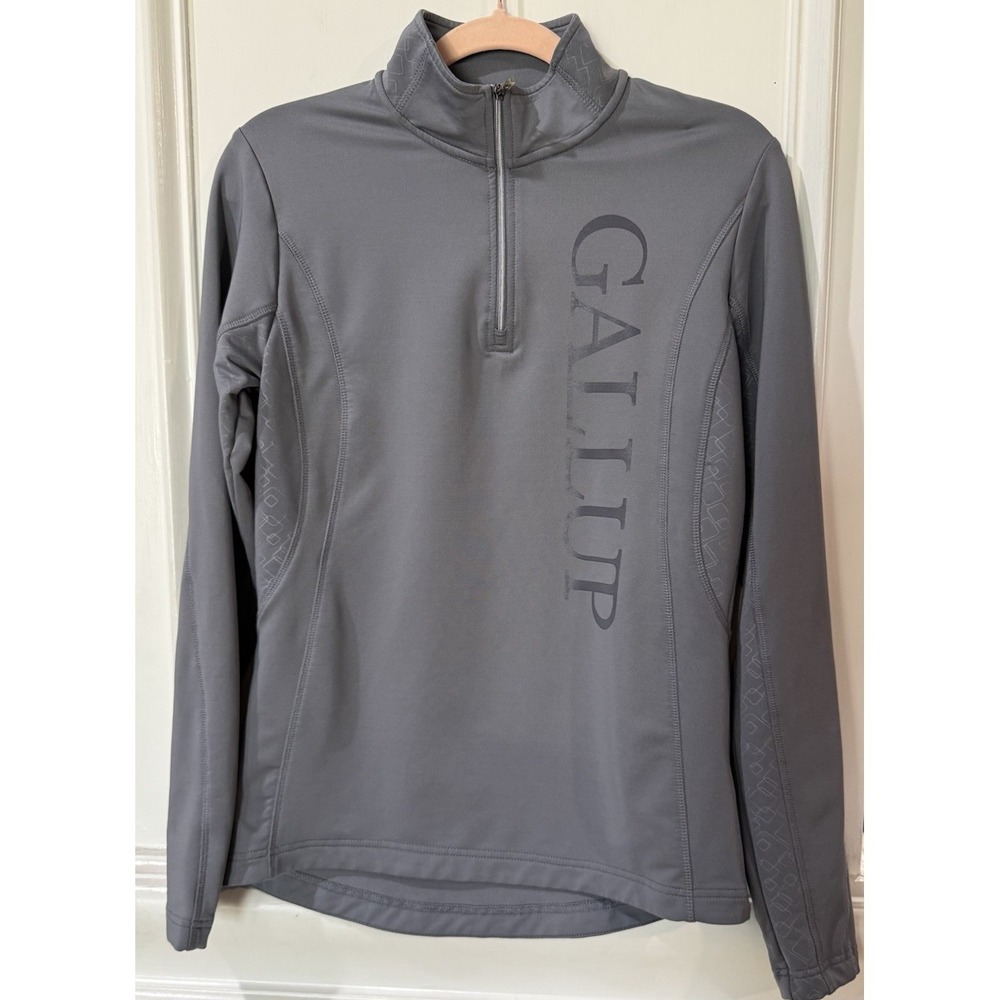 Women's 1/4 Zip Top Elevate Equestrian Active Gray‎ Shirt Small Caltech GALLUP